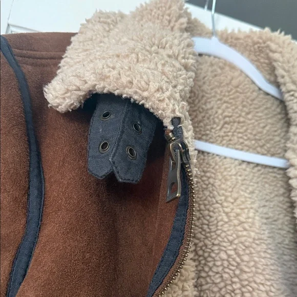 Guess Brown Shearling Jacket - Picture 2 of 11